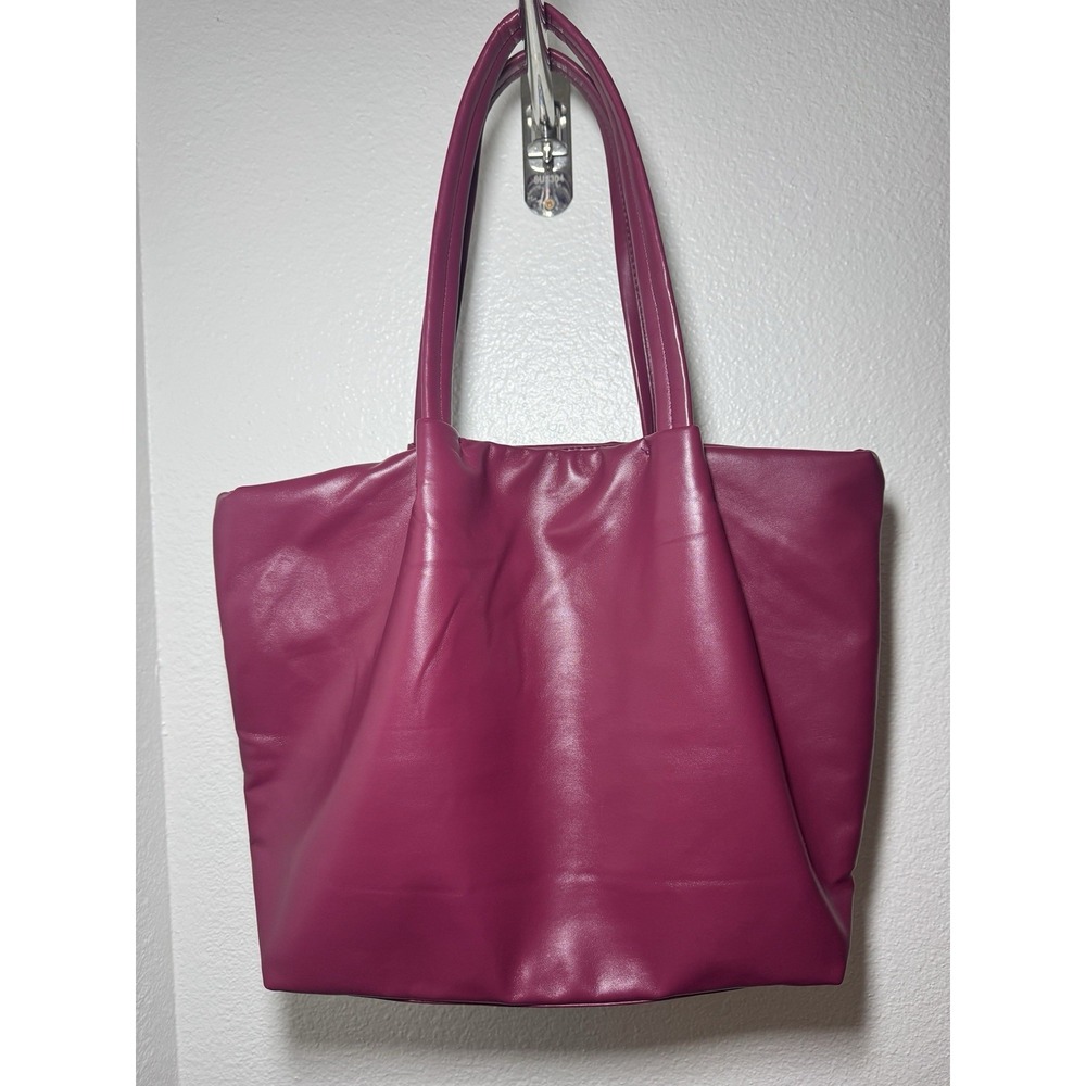 Neiman Marcus Large Pink Red Tote Bag Stylish Everyday Shoulder Bag Purse Women‎